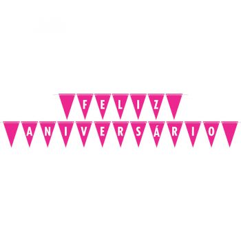 Faixa Feliz Aniversário Pink – Junco – Decorando Festas e Eventos